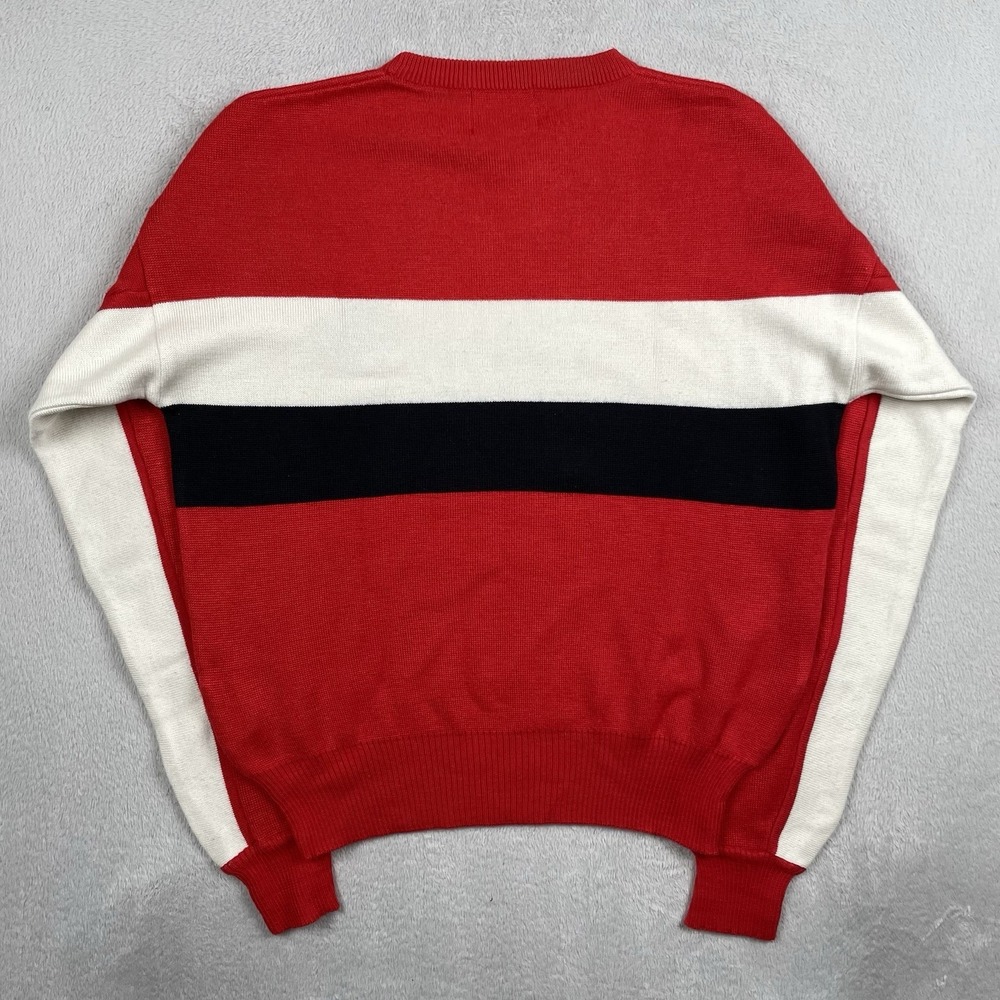 Vintage Tyrolia Sweater Mens Large Red Wool Acrylic Colorblock Ski Winter READ - Picture 2 of 10